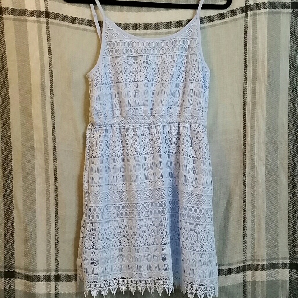 H & M blue lace thin strapped dress